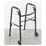 EQUATE Black Folding Walker w/ 5' Wheels