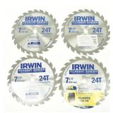 (4) Saw Blades Irwin 71/4' 24T Classic Series