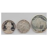 .45 Troy Oz .999 Fine Silver (3) Rounds