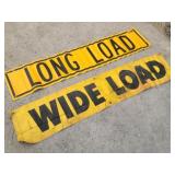 (2) Yellow Truck Safety Signs: Long Load &