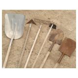 Scoop Shovel, Hoe, Rake, Spade, Flat Head