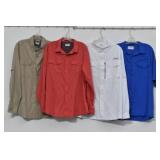 (4) Men's Fishing Shirts Large: Jawbone Tackle...