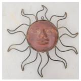 Metal Art - Iron Sun Beams w/ Clay Face