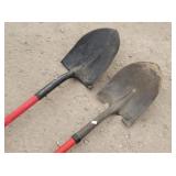 (2) Red Handled Shovels