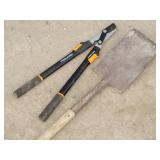 Heat Treated Square Point Shovel & Fiskars Loppers
