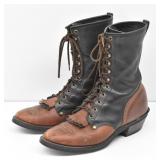 Men's Packer Boots Olathe Lace-Up Leather 10 1/2D