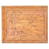 Hand Tooled Leather Wall Art Depicting Deer in...