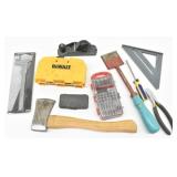 Hatchet, Wire Cutters, DeWalt Case w/ Screws...