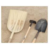 Scoop Shovel, Hoe & True Tempered Rd Point Shovel