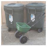 (2) Bruiser Wheeled 45gal Refuse Containers & ...