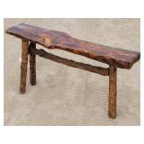 Rustic Hand Crafted Tripod Bench 4'
