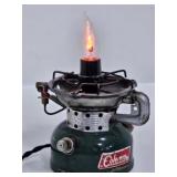 1966 Coleman 502 Repurposed Lantern Electric Lamp