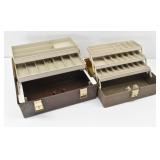 (2) Cantilever Fishing Tackle Boxes Large, Medium