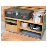 Wooden Camping Gear Box w/ Cooking Supplies