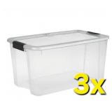 (3) Sterilite 70 Qt. Ultra Latch Storage Totes