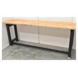 Heavy Duty Workbench Steel Frame Butcher Block Top