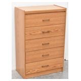 Five Drawer Dresser / Highboy Classic Faux Oak