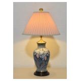 Blue Floral Wildwood Table Lamp Handpainted