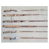 6 Fishing Rods -2 Garcia Conolon Champion Rod Plus