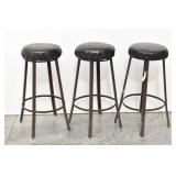 Set of 3 Black Barstools 31' tall