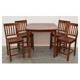 Wood Bistro Table & 4 Chairs