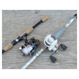 (20 Fishing Poles w/ Reels: Johnny Morris Bass