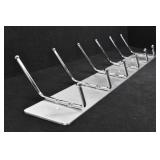 Modern Chrome Wall Coat Rack 6 Double Hooks