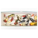 (15) Vintage Fishing Lures: Hula Popper, Jitterbug