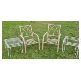(2) Patio Chairs & Side Tables (no cushions)