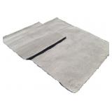 (2) Grey Carpet Pieces 3.5' x 3.8' & 5.5' x 6.45'