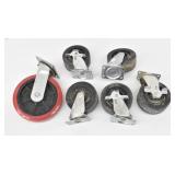 (5) 5" Large Casters & (1) 7" Large Red Caster