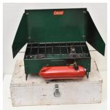 Coleman Camp Stove 2 Burner w/Wood Case &