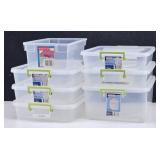 (6) Clear Sterilite Snap Lid Containers...