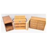 (4) Wood Storage Boxes Tabletop