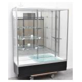 Glass Display Case w/ Adjustable Glass Shelves...