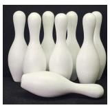 8 Bowling Pins Painted White