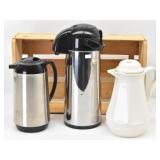 (3) Thermoses / Carafes, SS Zojirushi 10" T...