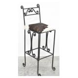 Wrought-Iron Western Bar Stool w/ Back