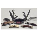 (5) Collectible Pocket Knives & Japan Camp Hobo