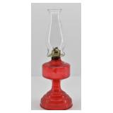 P & A Risdon Hurricane Kerosene Oil Lamp Ruby Red