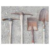 (4) Tools: Pick, Grub Hoe (2) Shovels