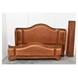 Leather Upholstery & Wood King Bed Frame