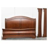 Rich Brown Wood Sleigh Bed King Size
