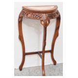 Half Moon Carved Hallway Table Marble Top