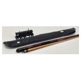 Pool Cue w/ Case & Pool Cue Wall Holder