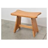 Natural Wood Stool Concave Curved Seat