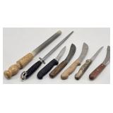 (5) Sharp Hunting, Skinning, Knives & 2-Sharpening