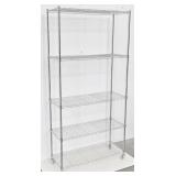 Rolling Wire Rack 5-Shelf Unit 6" T