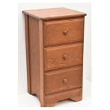 Solid Wood 3 Drawer Nightstand