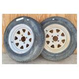 (2) Trailer Tires w/ Steel Wheels Hi-Steel 210